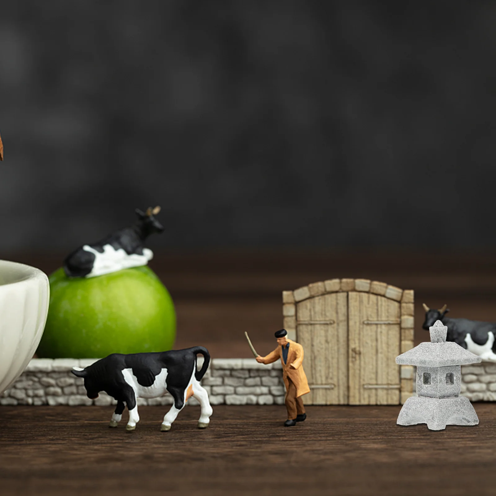 

4pcs Mini Pagoda Statue Sandstone Garden Decor Diy Micro Landscape Ornament For Bonsai Yard Desktop Miniature Scene Pavilion