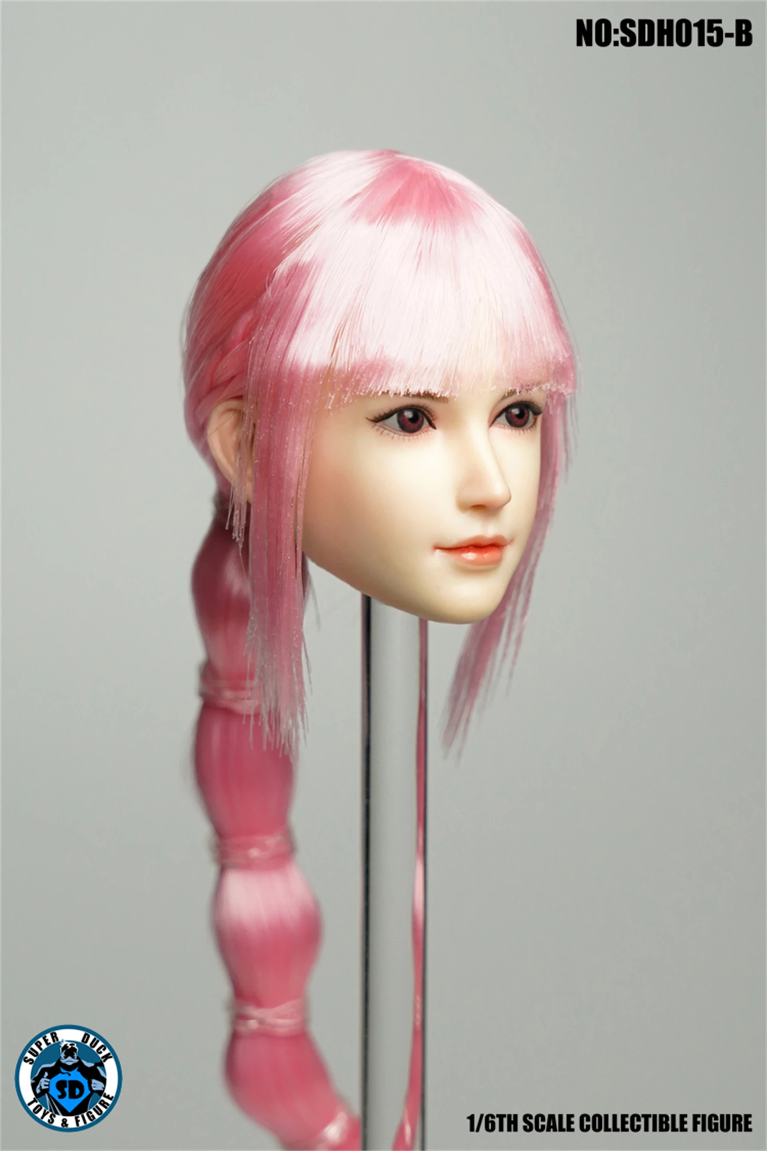 1/6 Scale SDH015B นักเรียนสาวผมสีชมพูหัวแกะสลักของเล่น