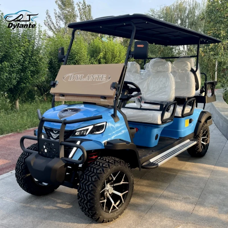 New Top Quality 4kw 14 Inch Off Road Hunting Vehicle 4+2 Seater Shooting Range Hunting Club Vehicle Electric Golf Cart