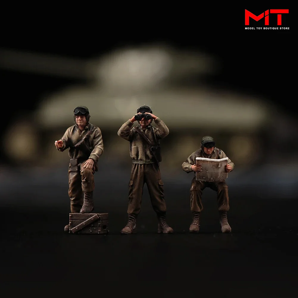 Miniature Painted 1/35 1/72 American Soldiers Figure WWII Legion Team Diorama Props Military Tank Model  Display Platform Decor