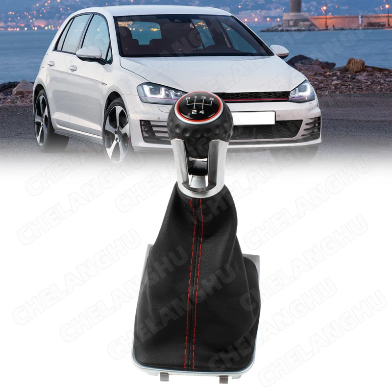 

For VW Golf 7 A7 MK7 For GTI GTD 2013 2014 2015 2016 2017 2018 Car 5 / 6 Speed Car Gear Stick Level Shift Knob With Leather Boot