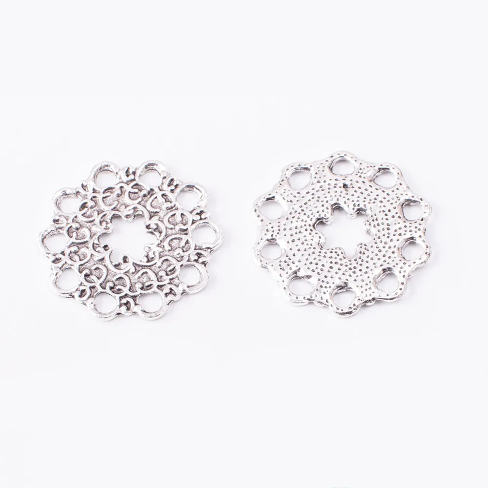 سحر زهرة من سبائك الزنك العتيقة ، قلادة معدنية ، إكسسوارات صناعة مجوهرات ذاتية الصنع ، 10