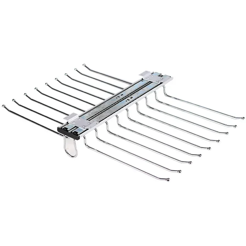 

Trousers Rack Telescopic Pants Rack Pants Shelves Trousers Hangers Damping Double-row Cabinet Clothes Shelfs Thicken Hardware