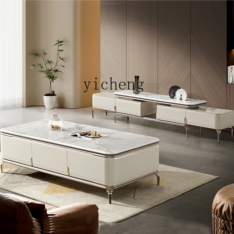 

LX marble coffee table TV cabinet combination living room home