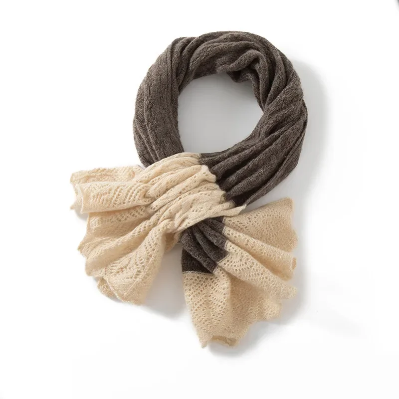 

Tcyeek, 35% Cashmere 65% Wool Elegant Scarf, Women Gift Hollow out, Soft Fashion Warm Shawl Scarf, 2024 Fall Winter A48760QC