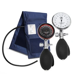 Medical Blood Pressure Monitor BP Adult Upper Arm Cuff Manometer Tonometer Aneroid Sphygmomanometer with Manual Dial Gauge Tool