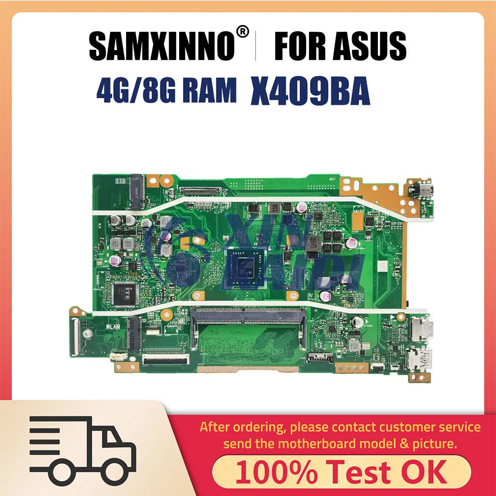 

Notebook Mainboard For ASUS VivoBook X409B M409BA M509B X509B X509BA Laptop Motherboard A4-9125 A6-9225 A9-9425 CPU 4G 8G RAM