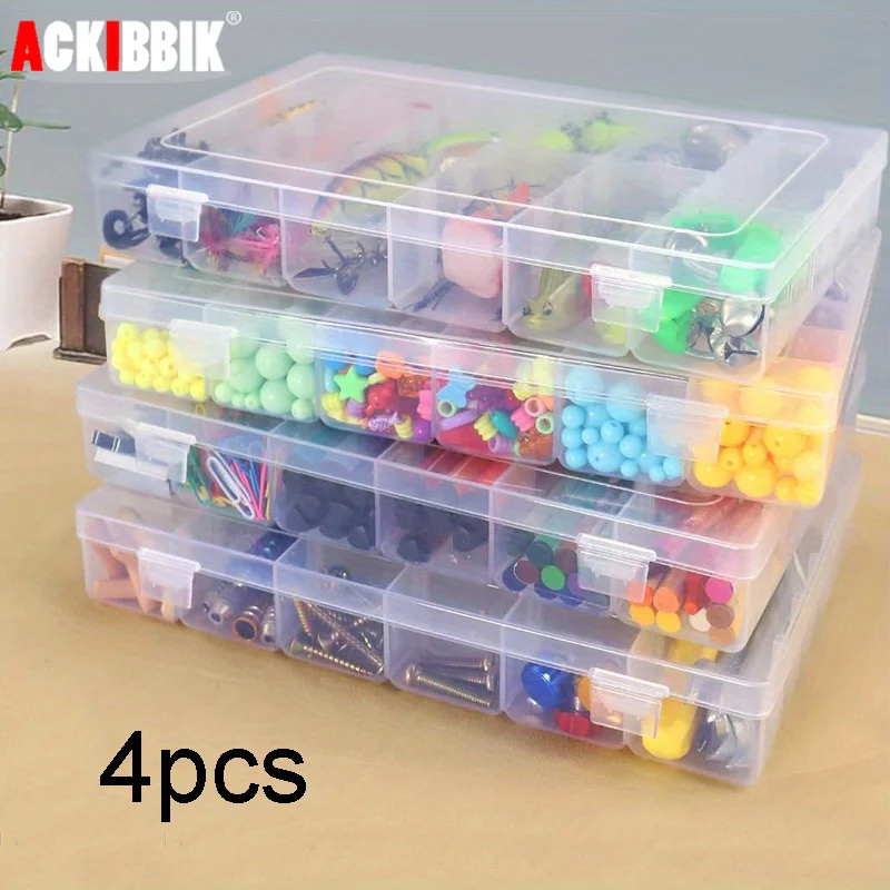 

Ackibbik 4pcs Tackle Box 36 Compartment Container Organizer Bead Organizer Box Jewelry Art & Craft Boxes with Dividers