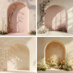 Mehofond Photography Background Beige Floral Arch Textures Adult Birthday Wedding Maternity Portrait Decor Backdrop Photo Studio