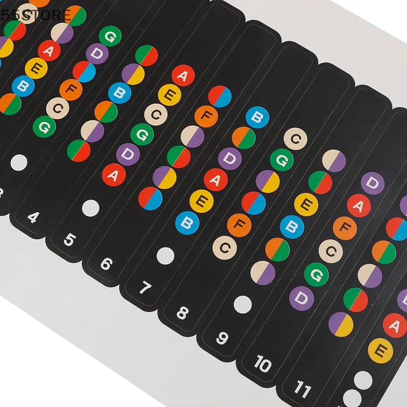 1Pcs Black Guitar Fretboard Note Decal Fingerboard Musical Scale Map Sticker For Practice