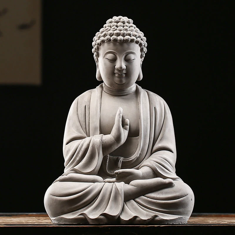 3D Silicone Mold Buddha Statue Making Meditation Sakyamuni Buddha Cement Decoration DIY Hand Mould Epoxy Concrete Form