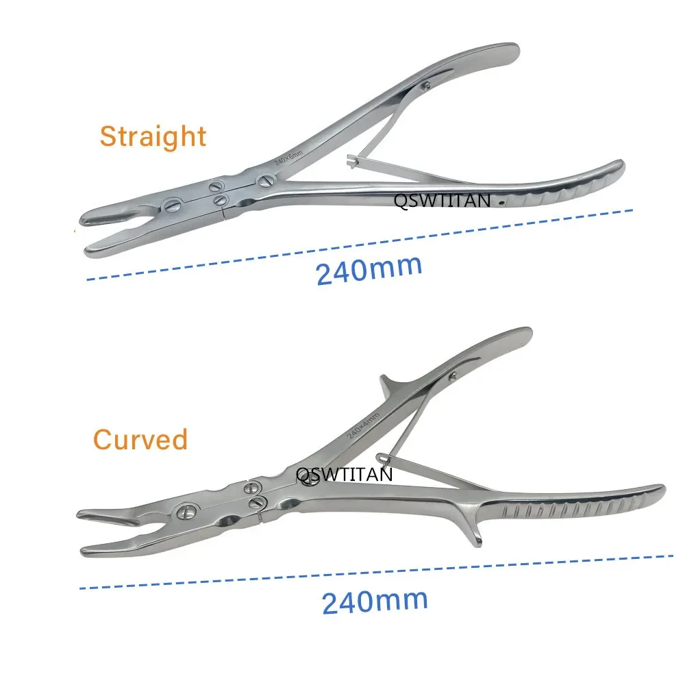 180 مللي متر/240 مللي متر العظام مزدوج مشترك Rongeur واحد Rongeur مستقيم منحني العظام Rongeurs الفولاذ المقاوم للصدأ أداة العظام