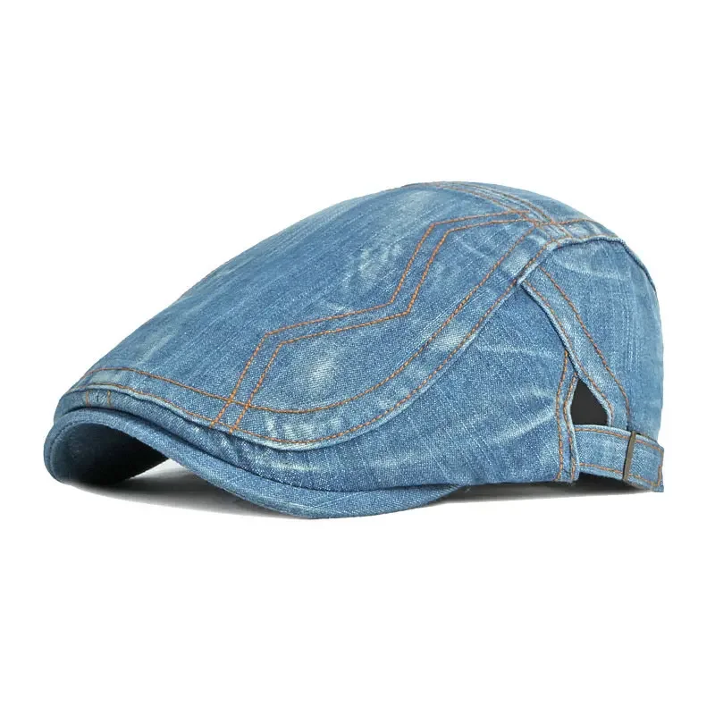 Berretti da strillone con ricamo linea denim Four Seasons Berretto con visiera piatta Cappelli da berretto da pittore per uomo e donna 142