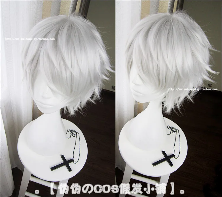 

Kaneki Ken Wig Anime Short Silver White Heat Resistant Hair Cosplay Costume Wig + Free Wig Cap