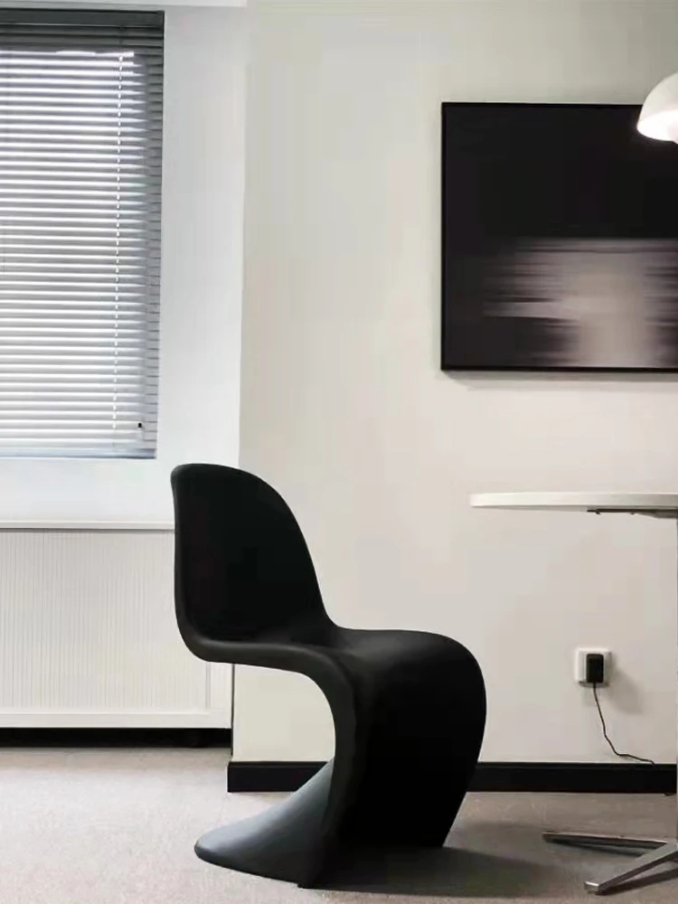 Silla de comedor de sensación esmerilada Simple, taburete de maquillaje Premium de lujo ligero, solo compensación de diferencia de precio, negro