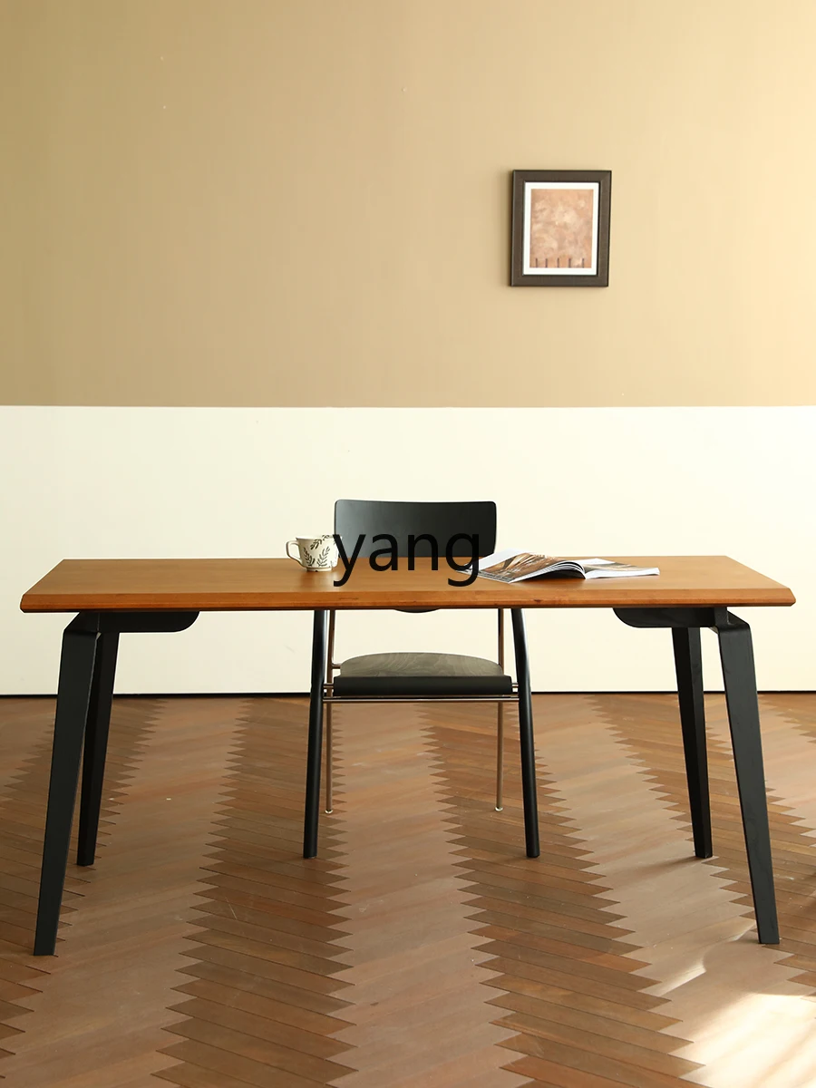 LXL Computer Desk Desktop Long Table Home Office Solid Wood Retro Simple