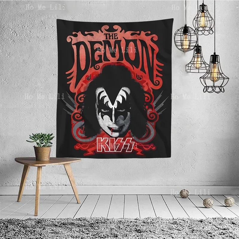 Kiss Band Gene Simmons demon Poster concert tapestry wall hanging house bedroom decor gift for home