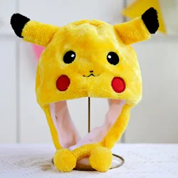 Pokemon Cartoon Pikachu Short Ear Hat Cute Winter Protection Hat Caps For Boy Girl Cosplay Toys