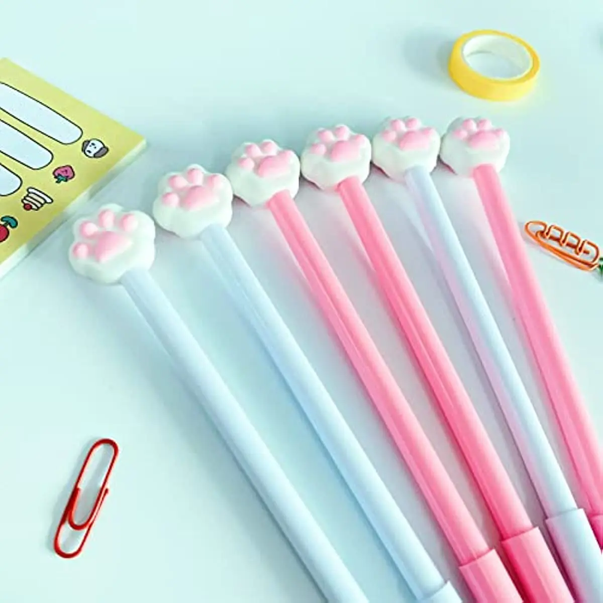 Imagem -04 - Gel Canetas Conjunto Moda Bonito Colorido Gato e Cão Pata Gel Ball Pen Office School Papelaria Acessórios para Escritório 36 Pcs