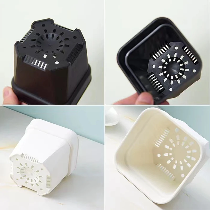 5pcs Thickened Flower Pots Succulents Plant Small Square Basin  Nursery Home  Office Decor Garden Tools Cactus Mini Bonsai