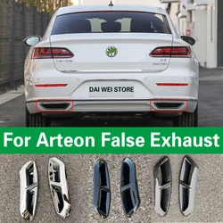 For VW Arteon false Outlet Exhaust 2018 2019 2020 2021 2022 2023 Chrome black silvery decoration on the rear bumper of the rear