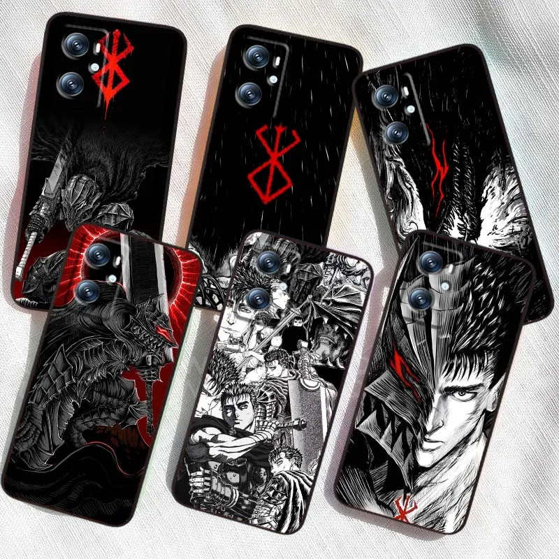 

B-B-berserks Art Anime Phone Case For OPPO Reno 5 6 7 A96 A40 A58 Realme GT A74 Neo2 A78 Find X5 X3 X7 X8 Black