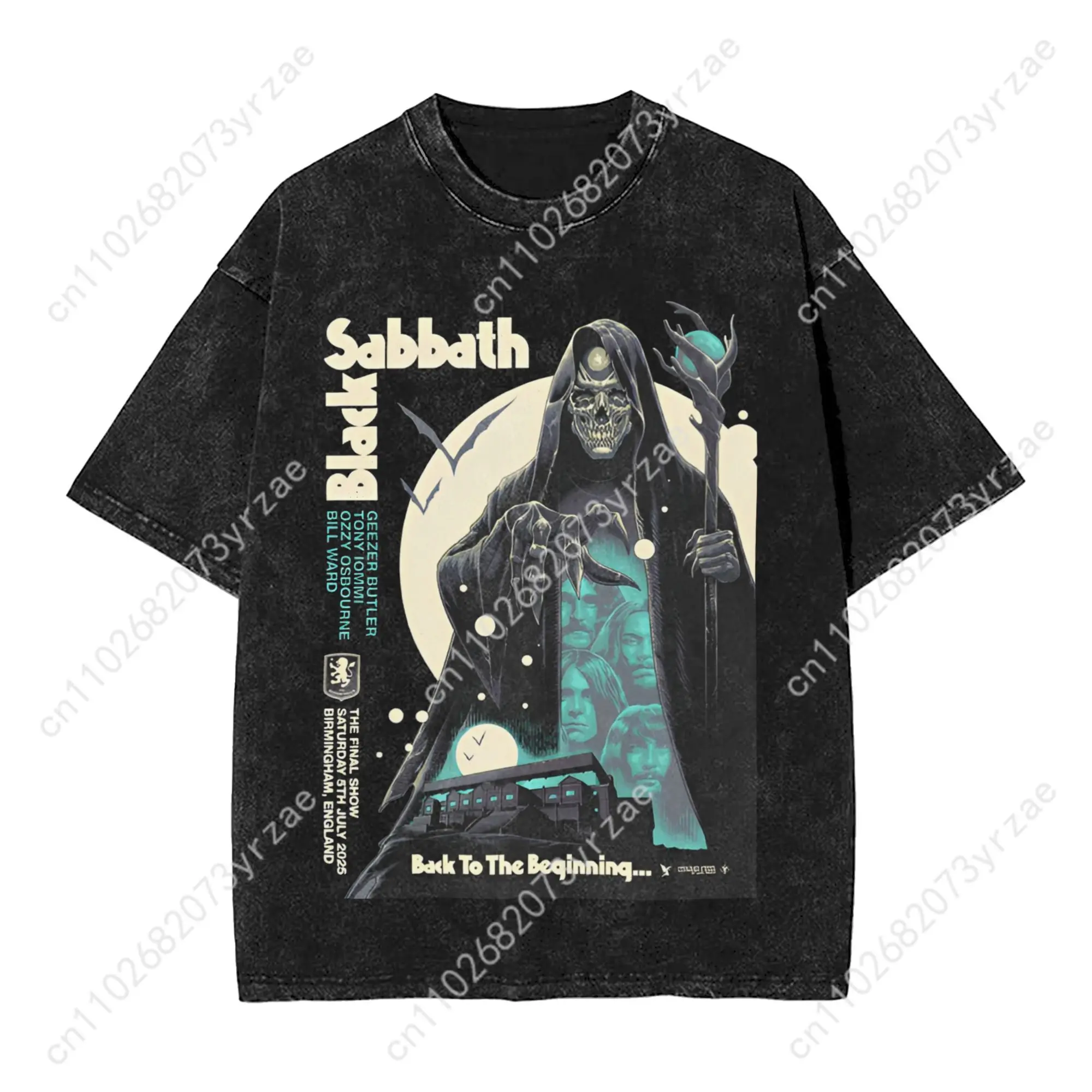 Black Sabbath rétro lavage T-shirt homme femme haute qualité Vintage T-shirt coton manches courtes mode T-shirt doux dessus respirants