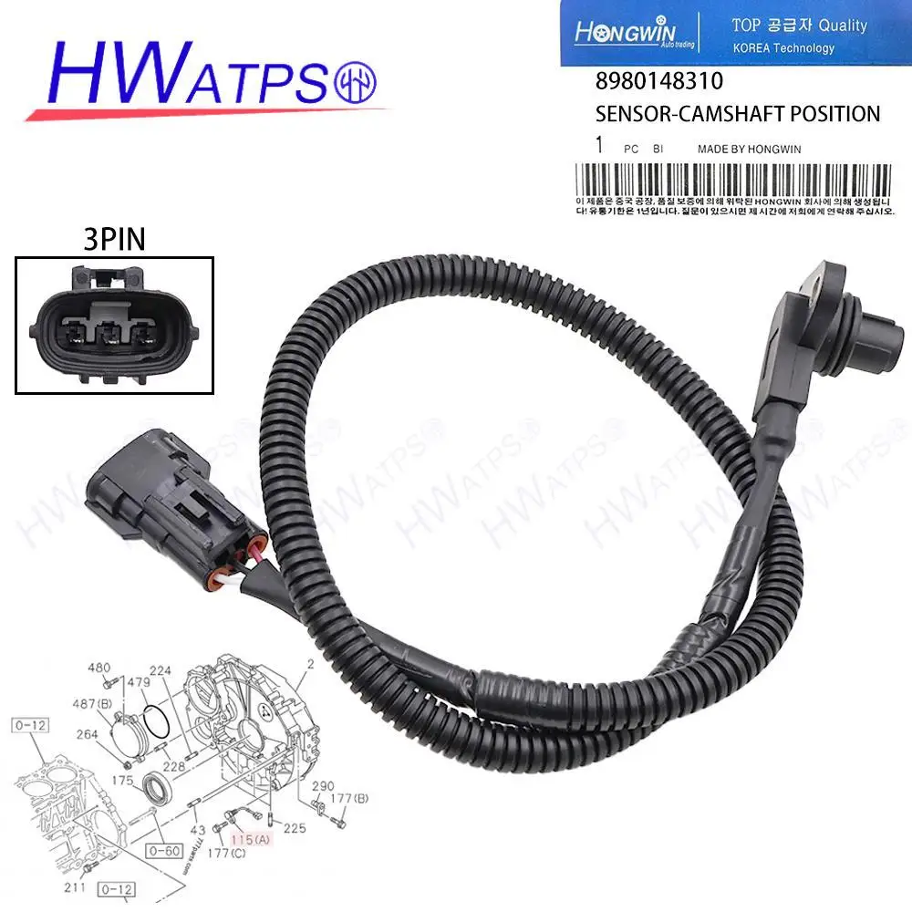 

Camshaft Position Sensor 8980148310 for Hino Truck Isuzu Npr Truck Hitachi ZW220 ZW250 MA200 SR2000G 3ZX225US-3 8-97329775-1