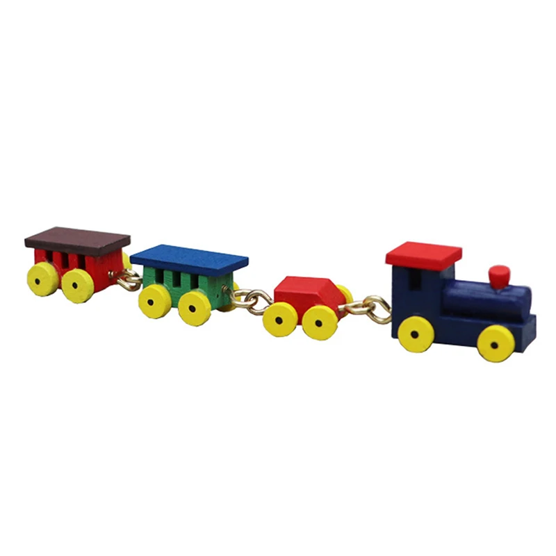 Petit train l'inventaire en bois, 1 pièce, décoration pour la maison, cadeau pour enfant, échelle 1:12