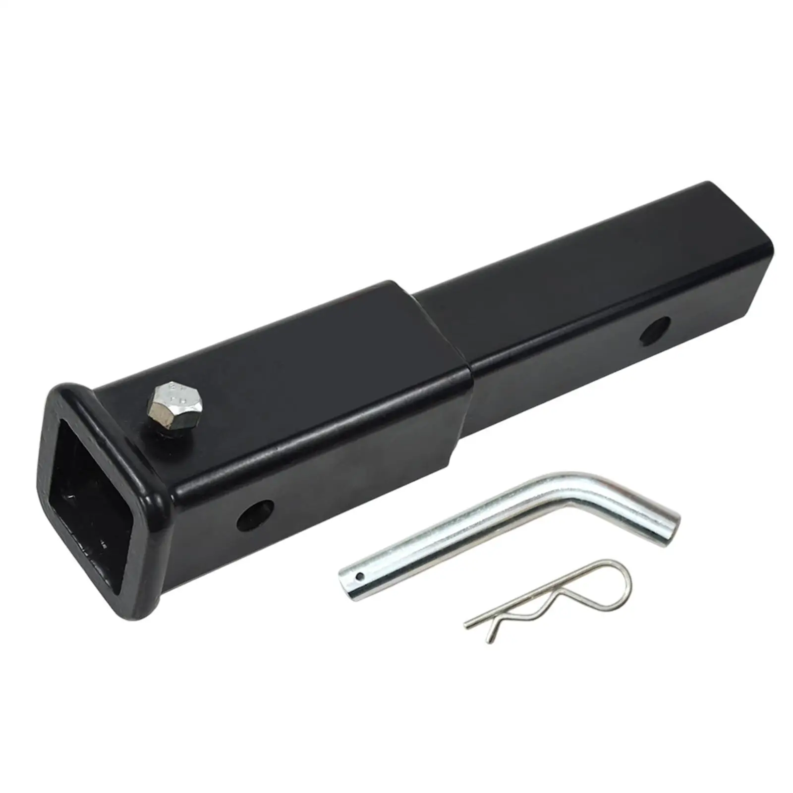 Durable Hitch Receiver Extension Black Steel Tube with 5/8 Pin Hole for 2 Inch Receiver