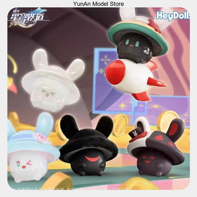 Honkai Star Rail Bunny Mushroom & Mushroom Bunny Series Mini Figure Blind Bag, 4 Random PVC Collectible Figurines per Pack