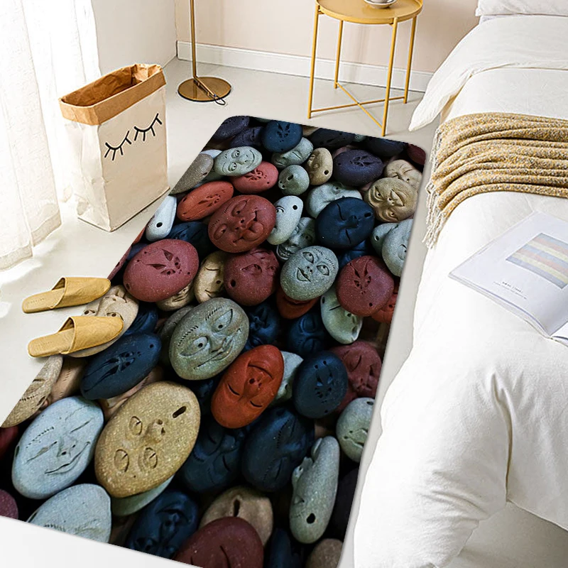 

Pebble Stone Bedroom Carpet Anti Slip Doormat Entrance Door Hallway Bathroom Mat Washable Non-slip Kitchen Living Room Rug