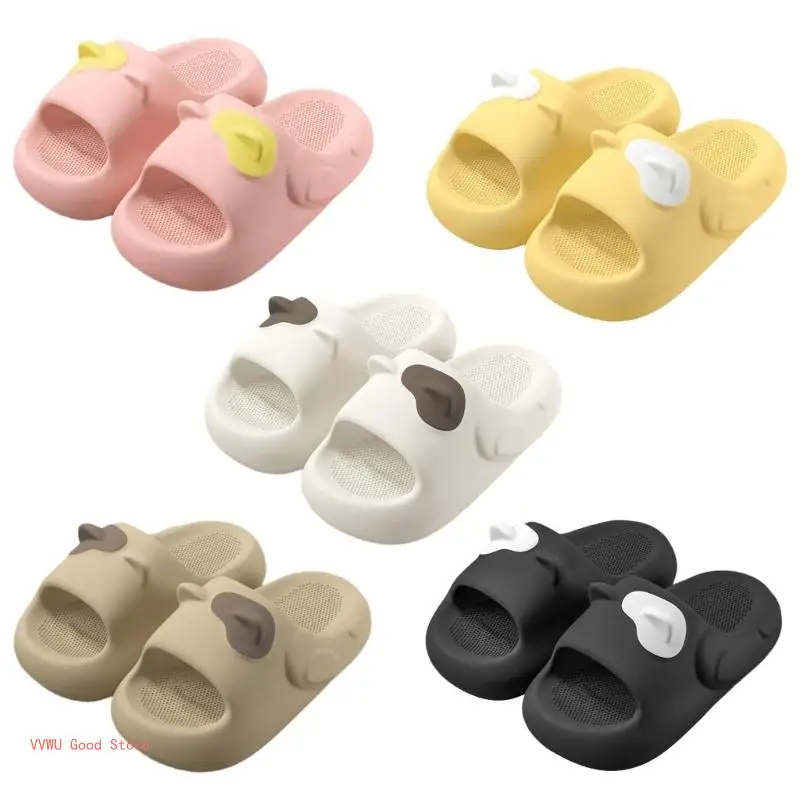 

Сандалии-облака с 3D ушами животных, домашние и уличные горки, тапочки для ванной комнаты с толстой подошвой