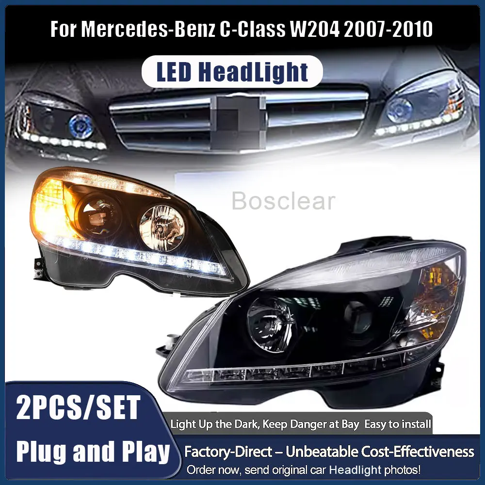 

For Benz C-Class C280 C200 C260 W204 X204 DRL HID Xenon 2007-2011 High Beam Turn Signal Headlight Head Lamp Modified Upgrade