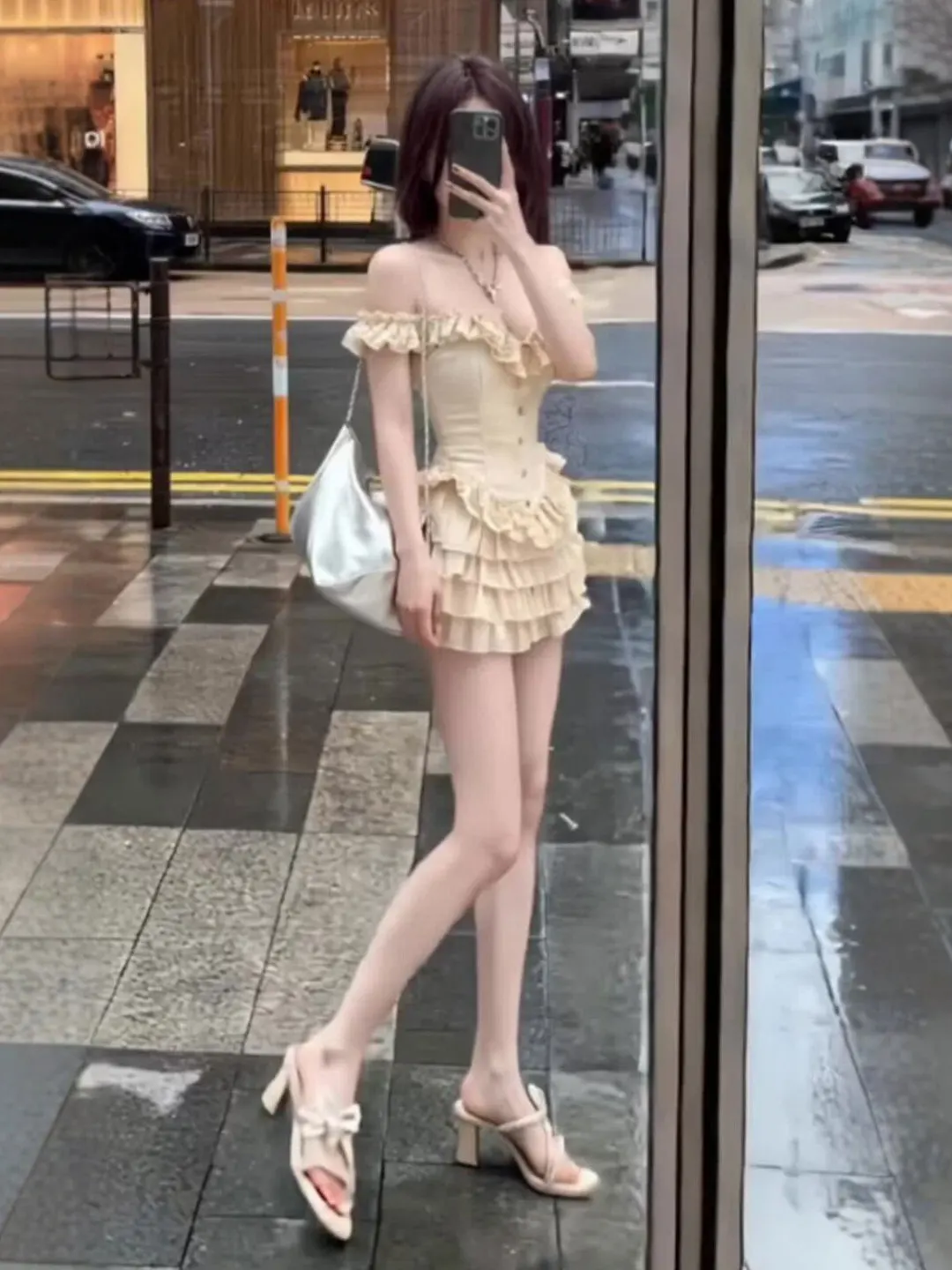 

Gentle Wind Unique Beautiful One Shoulder Top Half Skirt Two Piece Set Anti Aging Whole Set Summer Casual Style Comfortable