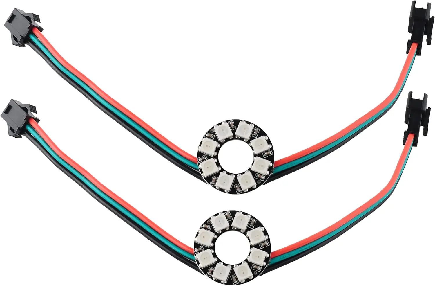 1/2PCS 8 RGB LED Rings 8 X WS2812B 5050 Full Color with Integrated Drivers 8 Bits forArduino Raspberry Pi ESP8266 Nodemcu DC5V