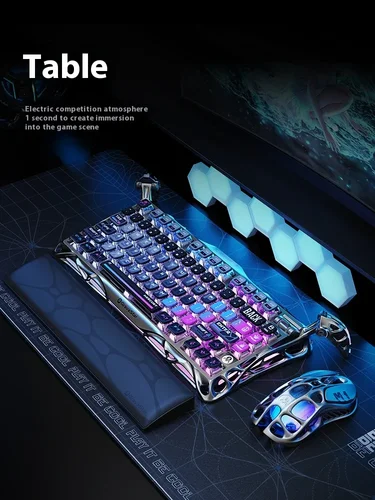 Imagen 2 del producto Gravastar-Teclado mecánico inalámbrico K1 con Bluetooth, aleación de aluminio, triodo, RGB, para deportes electrónicos, accesorios personalizados para PC