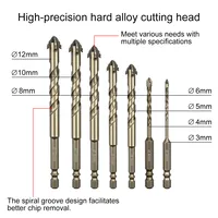 High-Four-Edged Serrated Eccentric Drill for Dry Drilling of Ceramic Tiles, Glass, Marble, Concrete, Stainless Steel Drill Bits 5