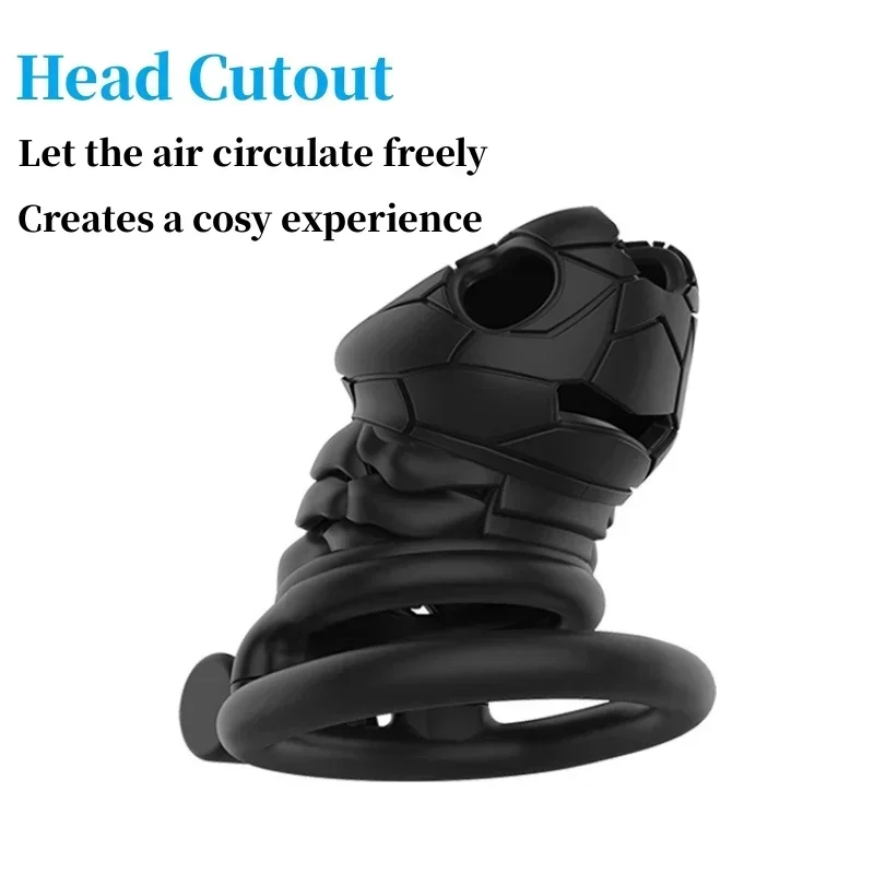 V8.0 Cobra Chastity Cage Male Cb Lock with 4 Size Penis Rings Abstinence Anti Cheating Cock Device Male Gay Sexy Toys Sex Shop