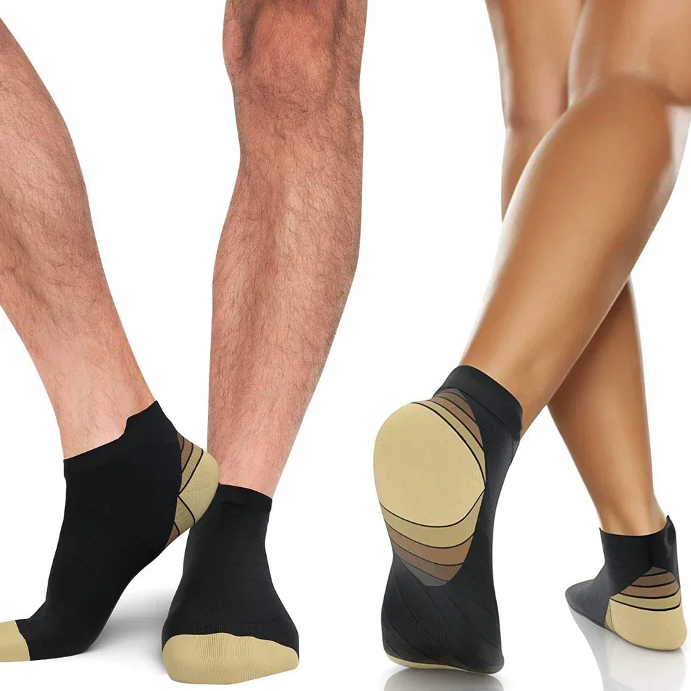

1 пара спортивных компрессионных носков для бега для мужчин и женщин, мягкие спортивные носки с низким вырезом и защитой для ног