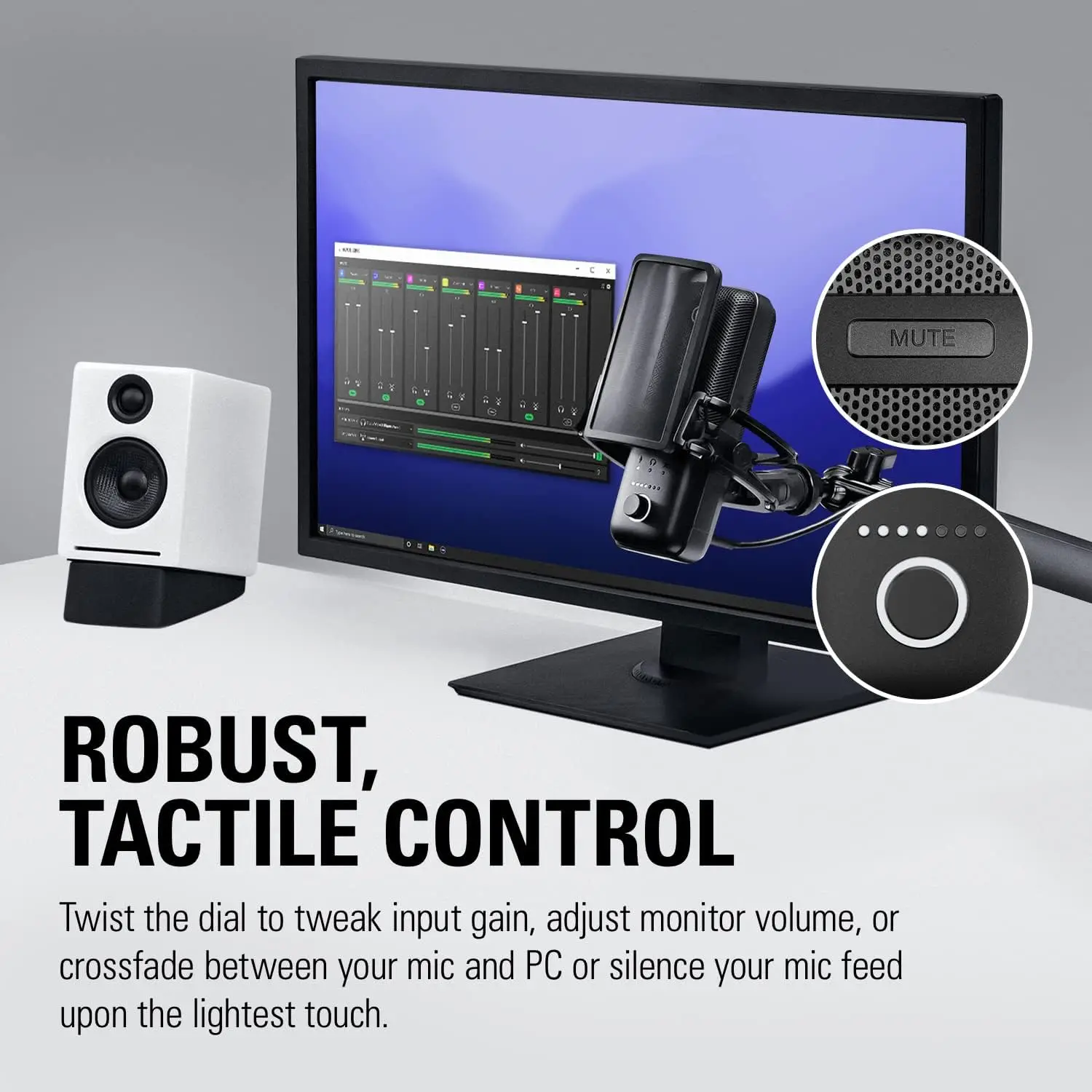 Elgato Wave:3 Premium Studio Quality USB Condenser Microphone for Streaming Podcast Gaming Software Sound Effect Plugins