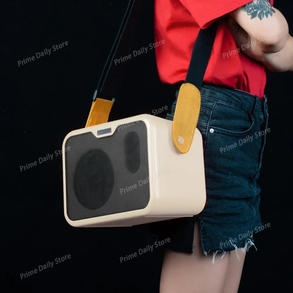 Portable Rechargeable Bass Amplifier, AMP Speaker for Electric & Acoustic Guitar Bass, Musical Instrument Accessory