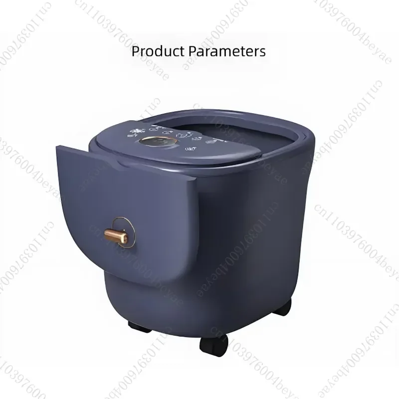Electric foot spa with hot rolling massage function, thermostatic foot bath with wheels, suitable for family relaxation