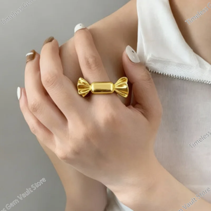 New Arrival Fashion Metal Candy Ring for Women Cute Fun Irregular Design Party Jewelry Gift
