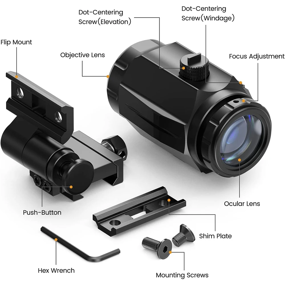 Imagem -02 - Reflexo Holográfico Red Dot Sight 3x Lupa Âmbito Flip to Side Mount Quick Release Hunting Optics