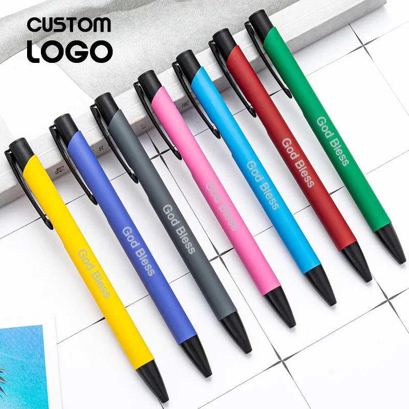 

8p'c'sColorpcs Ballpoint Pen Custom Logo Metal Pen Advertising Personalized Gift Pens Student Stationery Office Supplies