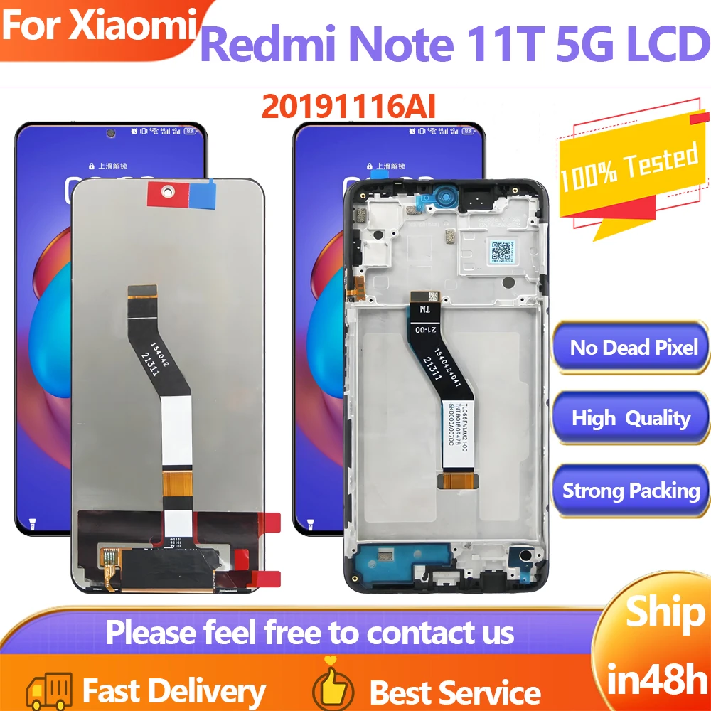 

6.6'' Amoled For Xiaomi Redmi Note 11T 5G 2201117SG LCD Display Touch Screen Digitizer Assembly For Redmi Note11T 5g LCD