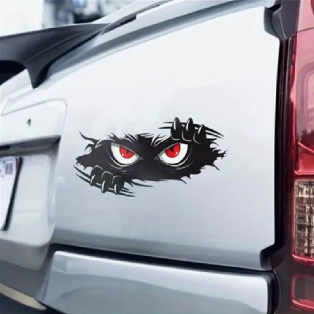 Angry Peep Monster Vinyl Car Decal - Large Durable Decal for Cars, Trucks and Sports Vehicles, Black Bumper Sticker image 4