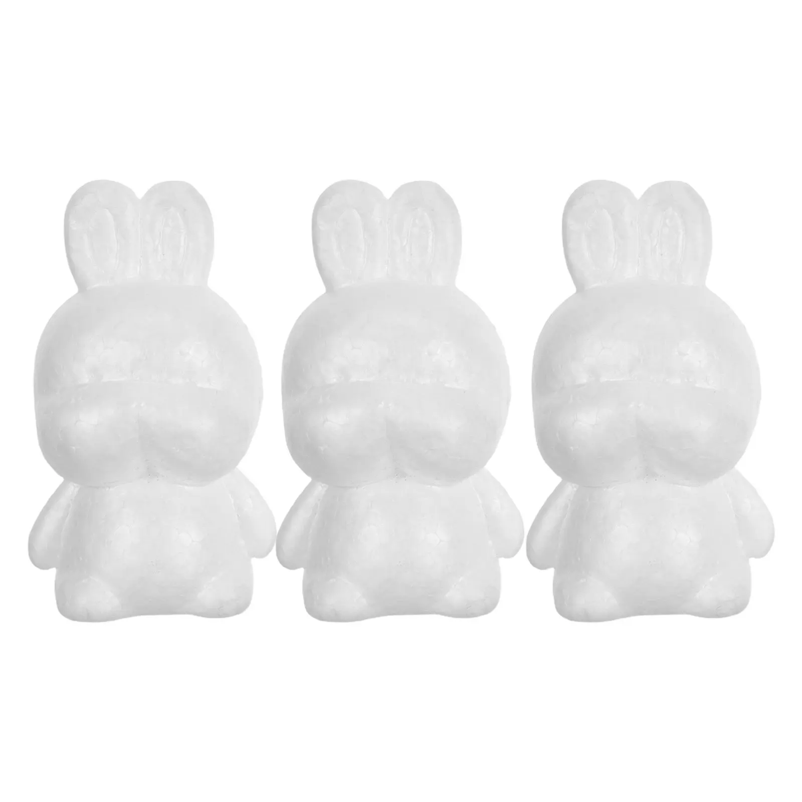 

Набор из 3 неокрашенных пасхальных кроликов из пенопласта для росписи, белые фигурки из полистирола, декор для пасхальных вечеринок, украшения для весеннего стола