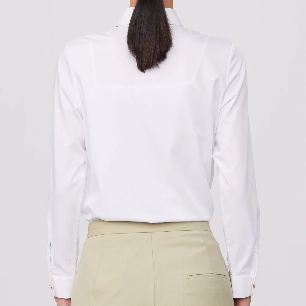 Blusa de Oficina Elegante para Mujer - Camisa de Manga Larga con Botones, Diseño de Solapa Ajustado y Cómodo para Ropa de Trabajo Profesional